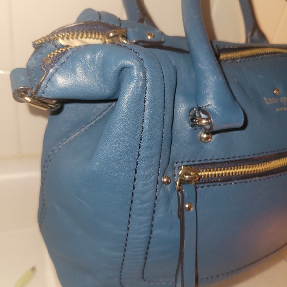 Kate Spade Blue Leather Satchel Bag - Picture 7 of 7
